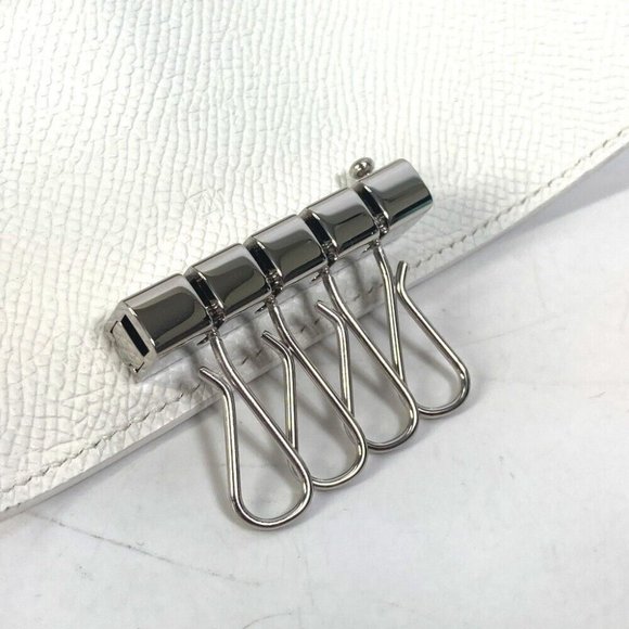HERMES HHardware Bearn 4-Ring Key Key Case Epsom White/SilverHardware Unused - Picture 8 of 10